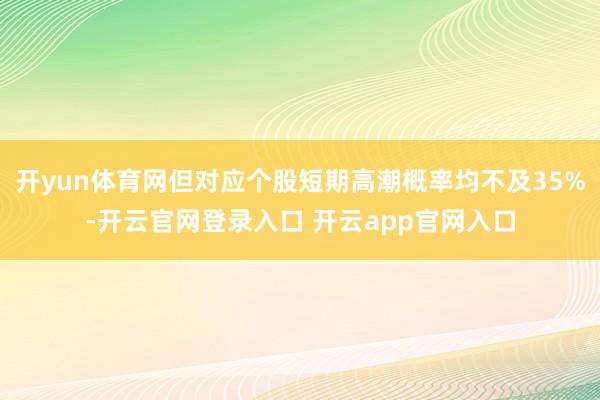 开yun体育网但对应个股短期高潮概率均不及35%-开云官网登录入口 开云app官网入口