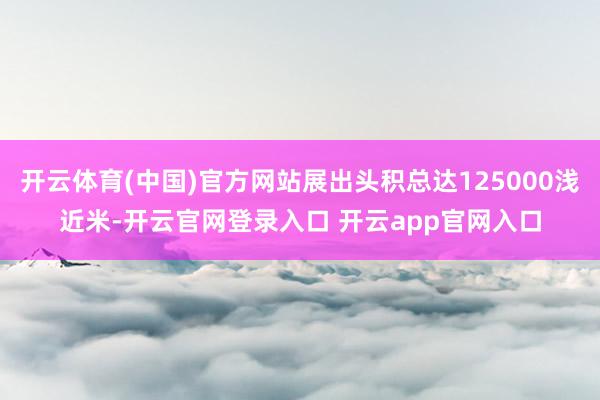 开云体育(中国)官方网站展出头积总达125000浅近米-开云官网登录入口 开云app官网入口