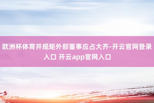 欧洲杯体育并规矩外部董事应占大齐-开云官网登录入口 开云app官网入口