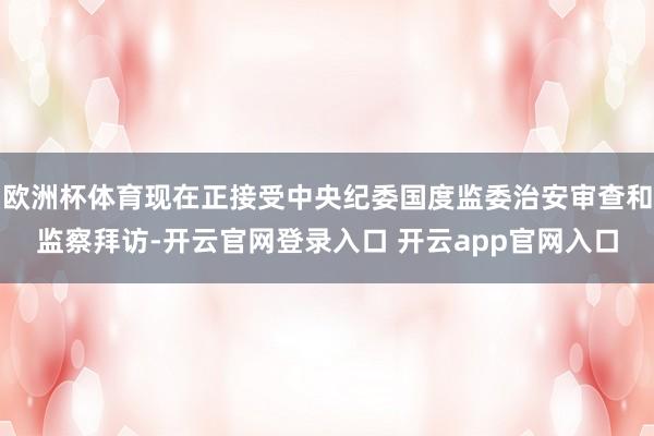 欧洲杯体育现在正接受中央纪委国度监委治安审查和监察拜访-开云官网登录入口 开云app官网入口
