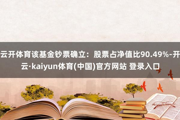 云开体育该基金钞票确立：股票占净值比90.49%-开云·kaiyun体育(中国)官方网站 登录入口