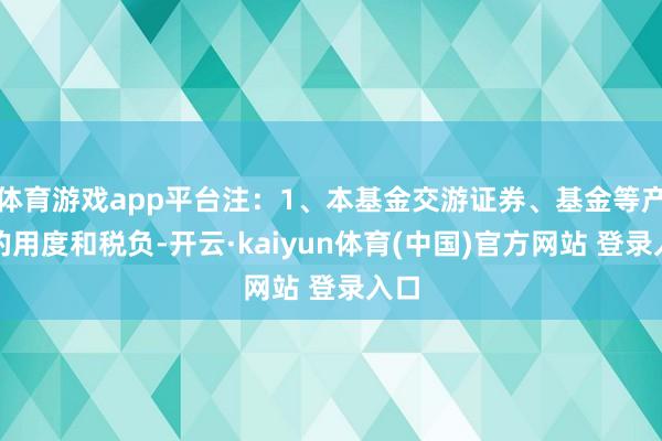 体育游戏app平台注：1、本基金交游证券、基金等产生的用度和税负-开云·kaiyun体育(中国)官方网站 登录入口