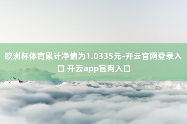 欧洲杯体育累计净值为1.0335元-开云官网登录入口 开云app官网入口
