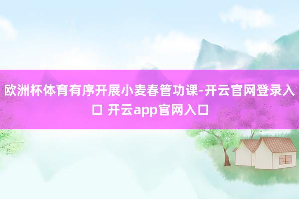 欧洲杯体育有序开展小麦春管功课-开云官网登录入口 开云app官网入口