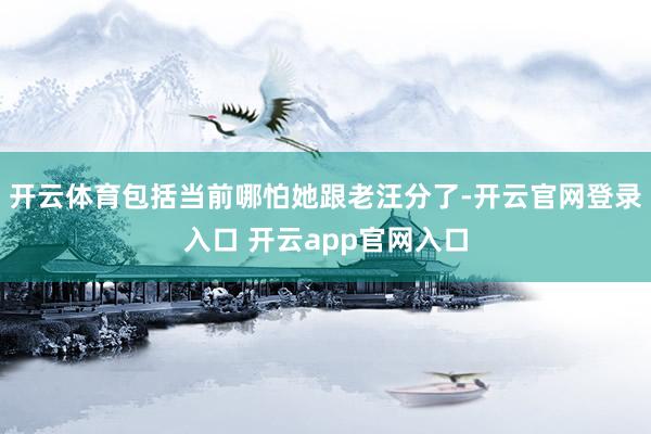 开云体育包括当前哪怕她跟老汪分了-开云官网登录入口 开云app官网入口