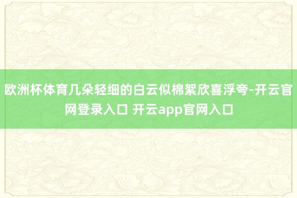 欧洲杯体育几朵轻细的白云似棉絮欣喜浮夸-开云官网登录入口 开云app官网入口